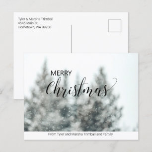Simple No Photo Personalised Christmas Postcard