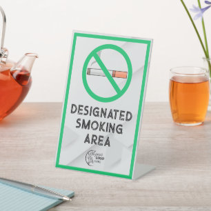 Simple No Smoking tabletop Sign