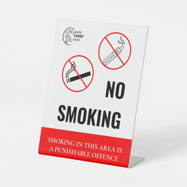 Simple No Smoking tabletop Sign (Front)