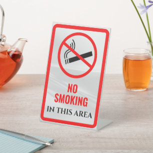 Simple No Smoking tabletop Sign