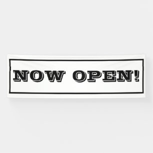 Simple Now Open Business Promotion Typography Banner