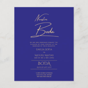 Simple Nuestra BODA Spanish Wedding Text Only Inv