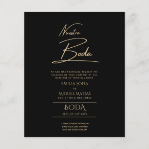 Simple Nuestra BODA Spanish Wedding Text Only Inv Flyer