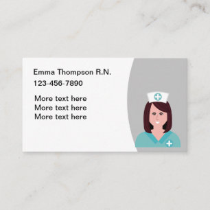 Simple Nurse Contact Business Cards