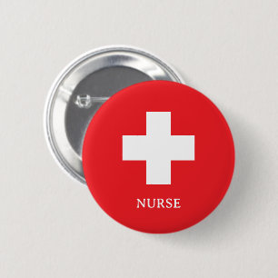 Simple Nurse & First Aid, Cross, Ambulance, Doctor 6 Cm Round Badge