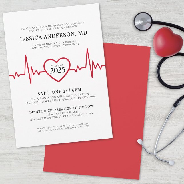 Simple Nursing Doctor Medical School Graduation Invitation (Simple Nursing Doctor Medical School Graduation Invitation)