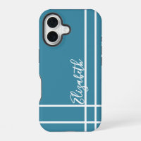 Simple ocean blue minimalist custom name ladies