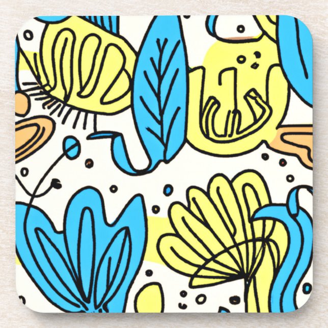 Simple Ocean Patterns Art. Buy Now Coaster (Front)