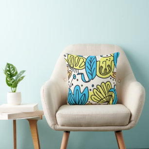 Simple Ocean Patterns Art. Buy Now Cushion