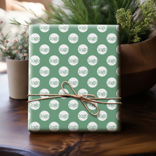 Simple Office Business Logo Pattern - Green Wrapping Paper