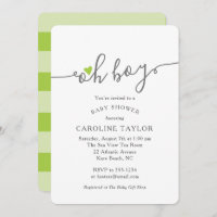 Simple Oh Boy Lime Green Baby Shower