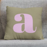 Simple Olive and Lilac Bold Retro Monogram Initial Cushion<br><div class="desc">Simple Olive and Lilac Bold Retro Monogram Initial Throw Pillow</div>