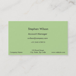 Simple Olive Green Business Cards Single Colour