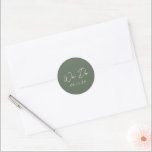Simple Olive Green Modern Wedding Classic Round Sticker<br><div class="desc">Elegant wedding stickers featuring a simple and minimal layout with "We Do" in a contemporary script typography.  A classic design with a modern touch.</div>