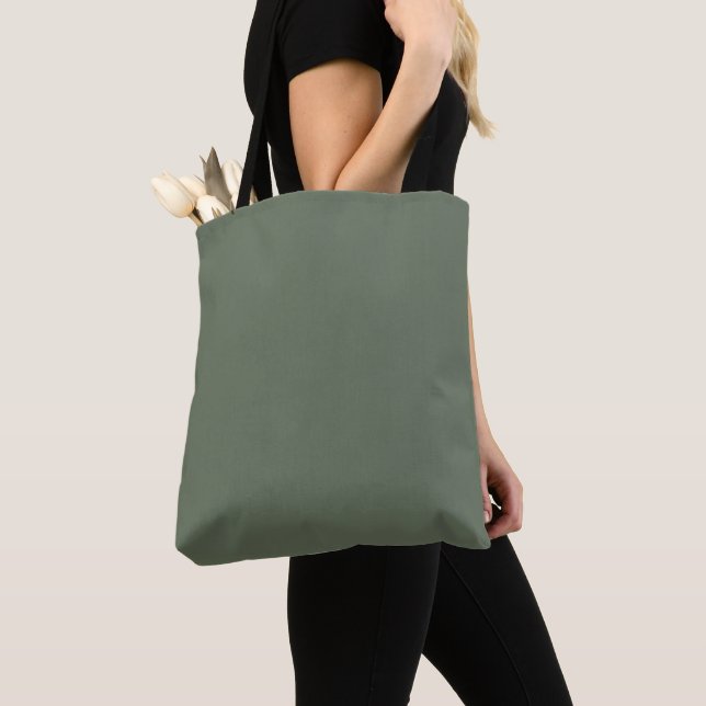 Simple Olive Green  Tote Bag (Close Up)