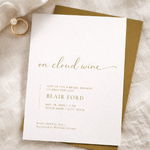 Simple On Cloud Wine Bridal Shower Invitation