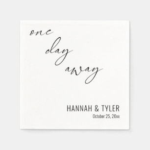 Simple "One Day Away" Rehearsal Dinner Napkin