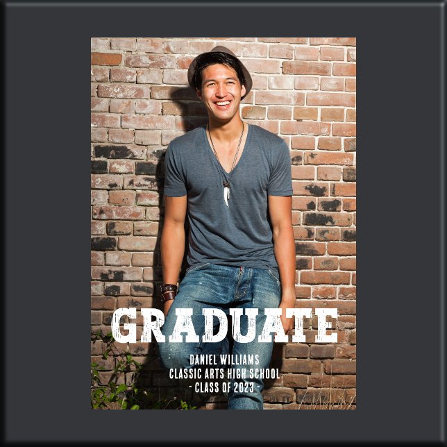 Simple One Photo Graduation  Announcement (Creator Uploaded)
