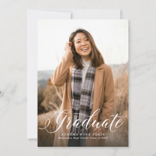 Simple one photo graduation announcement