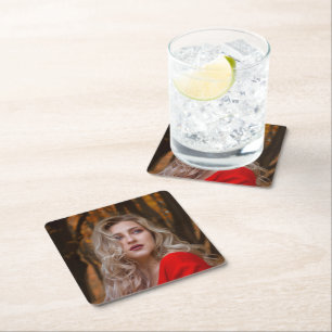 Simple One Photo Square Paper Coaster