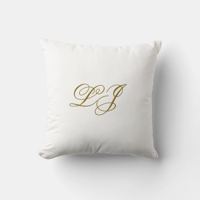Simple One-sided Monogram Throw Pillow (Front)