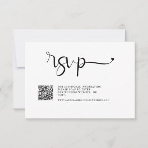 Simple Online Website Wedding Calligraphy RSVP Card
