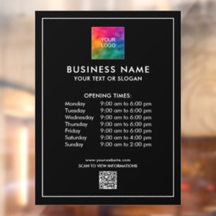 Simple Opening Times Logo QR Code Professional