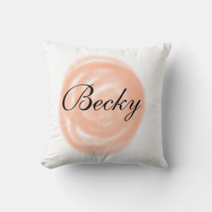simple orang pastel watercolor add your name custo cushion
