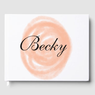 simple orang pastel watercolor add your name custo guest book