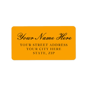 Simple Orange Address Labels with Custom Text