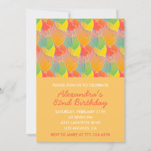 Simple Orange Balloons 82nd birthday Invitation