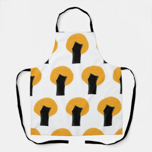 Simple orange black tree watercolor pattern custom apron