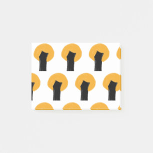 Simple orange black tree watercolor pattern custom post-it notes