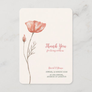 Simple Orange Colour Thank you card