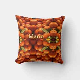 Simple orange fruit add name minimal custom th cushion