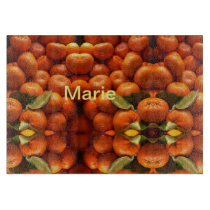 Simple orange fruit add name minimal custom th th cutting board