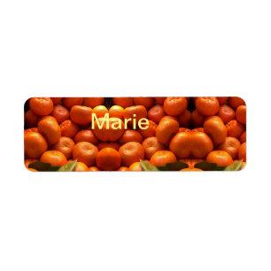 Simple orange fruit add name minimal custom th th return address label