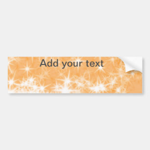 Simple orange glitter sparkle stars add your text  bumper sticker