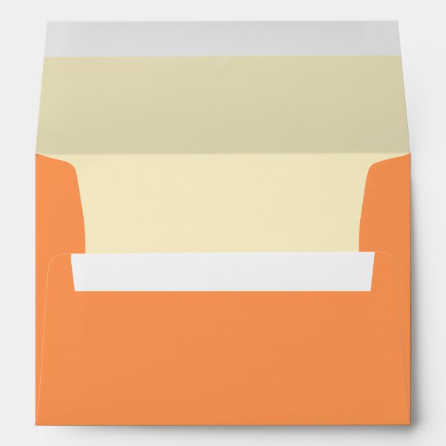 Simple Orange Pre Addressed Wedding Envelope (Back (Bottom))