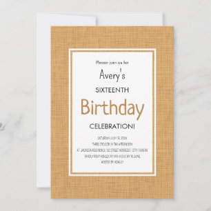 Simple Orange Textured Birthday Invitation