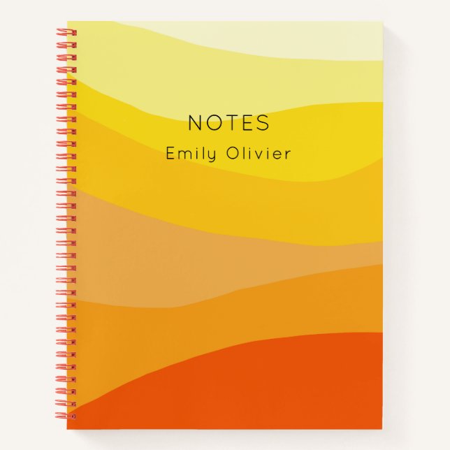 Simple Orange Yellow Journal Notes Personalise (Front)