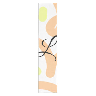 Simple orange yellow watercolor add your monogram short table runner