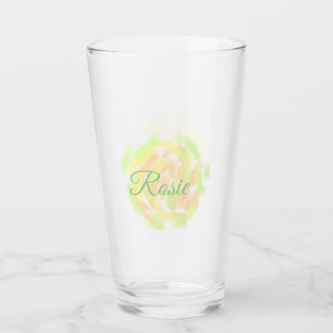 Simple orange yellow watercolor add your name lett glass