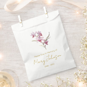 Simple Orchid Seed packet Funeral  Favour Bag