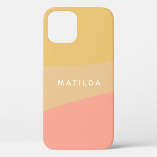 Simple Organic Shapes Sherbet Pastel Personalised iPhone 12 Case