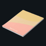 Simple Organic Shapes Sherbet Pastel Personalized Notepad<br><div class="desc">A simple sweet color blocked design of organic shapes in soft yellow and salmon pink pastels,  personalized with name or words of your choice.</div>