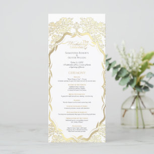Simple ornate Gold Wedding Program