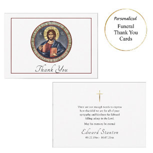 Simple Orthodox Christian Funeral Thank You Card
