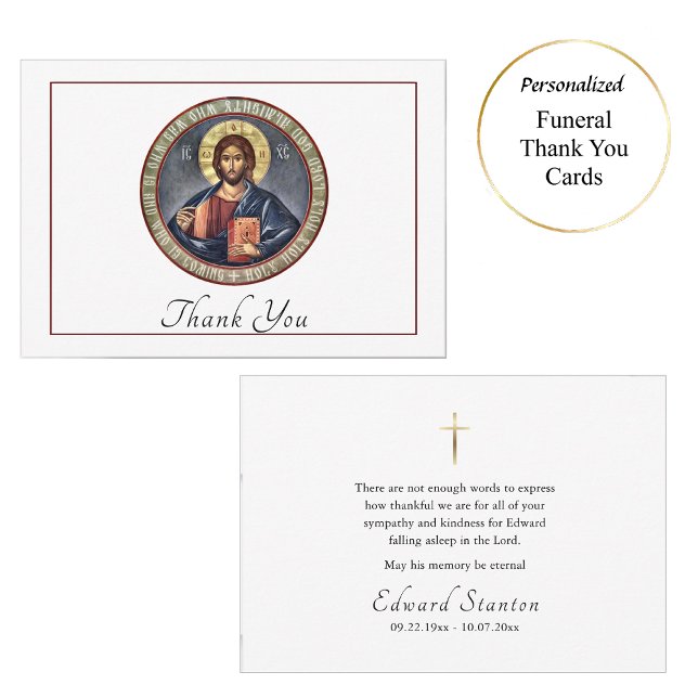 Simple Orthodox Christian Funeral  Thank You Card (Creator Uploaded)