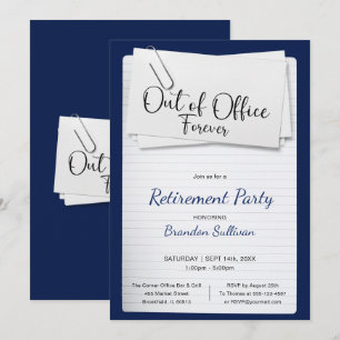 Simple Out of Office Forever Retirement Party Invitation
